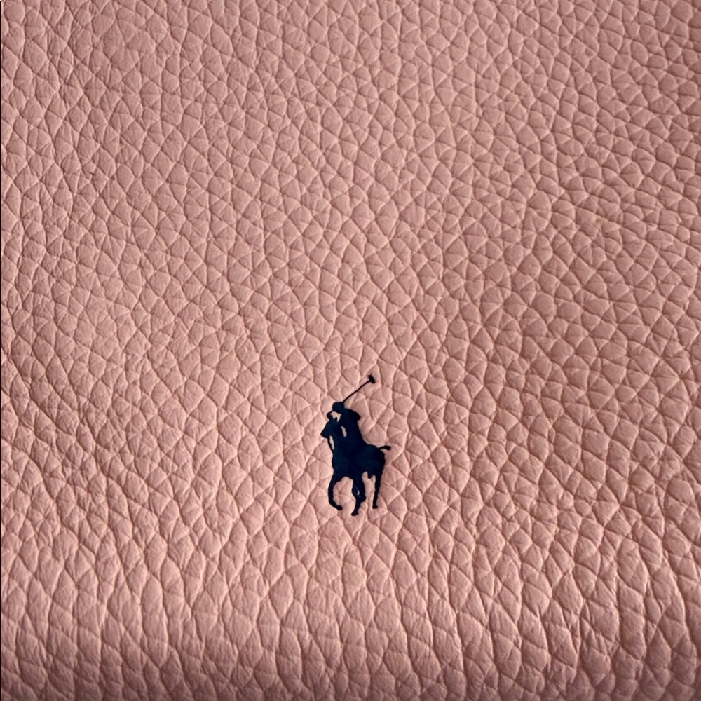 Ralph Lauren Blush Pink Pebbled Leather Crossbody with Black Polo Logo - Picture 5 of 5